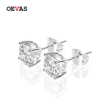 OEVAS Classic 100% 925 Silver Criado Moissanite pedra preciosa de Casamento Noivado Orelha Studs Brincos de Faíscas de Finas Jóias por Atacado