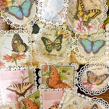 Panalisacraft vintage borboleta laço doily pedaços de papel papel de Scrapbooking pack de artesanato de papel de Fundo pad cartão