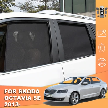 Para Skoda Octavia MK3 2012-2019 Magnético Carro pára-Sol Viseira pára-brisa Dianteiro do Quadro da Cortina Traseira do Lado da Janela Sombra de Sol Escudo