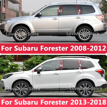 Para Subaru Forester, SH, SJ 2008-2018 Janela do Carro do Centro da Coluna B C Pilar Tampa Guarnição Molduras Adesivo de Acessórios do Quadro