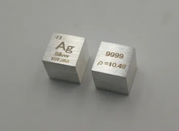 Prata Prata do Metal Cúbico Tabela Periódica Cubo de Prata de Alta Pureza Ag Igual ou Superior To99.9% 10mm de Prata Cubo prancha de Desenho
