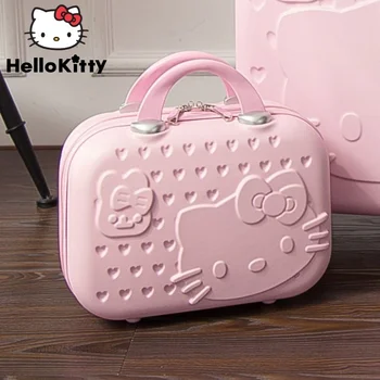 Sanrio Hello Kitty Pequena Mala De Desenhos Animados De 14 Polegadas Saco Portátil De Armazenamento De Caso Pequena Mala De Viagem Grande Capacidade De As Raparigas Estudantes