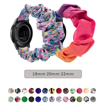 Scrunchies Elástico faixa de Relógio de 20mm 22mm Para samsung galaxy watch 3 41 45mm Para huawei assistir GT2 Pro pulseira Para Amazfit Bip 0