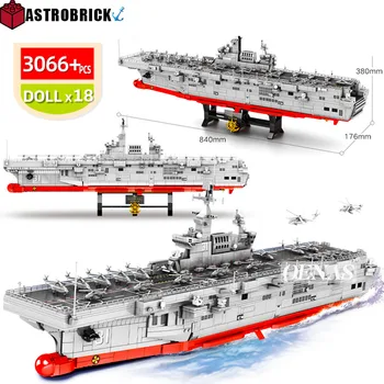 SEMBO Blocos de Pouso para Aeronaves de Helicóptero Dock Transportadora Militar Battleship a Construção de Blocos de Tijolos Modelo 3D de Brinquedos Para Crianças de Presente