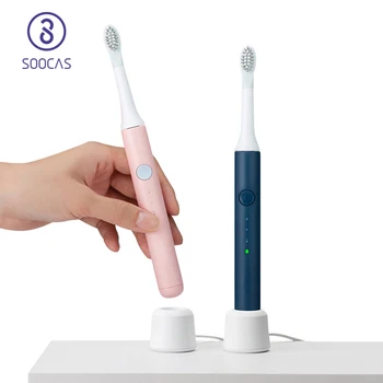SOOCAS Pingjing Dentes Whiteing Sonic Escova de dentes Elétrica ultra-Sônica Automática Escova de Dentes Recarregável, Impermeável