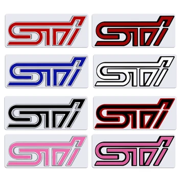 STI Emblema Estilo Carro 3D Etiqueta de Metal Capô Dianteiro Grade Emblema Para o Legado Impreza XV BRZ Forester Subaru WRX Corpo Decoração 0