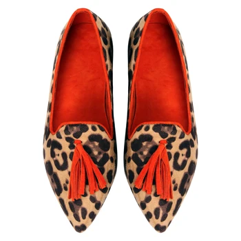 Tassel Leopard Mulheres Sapatos Mocassins de Primavera-Verão da Couro Sapatos de Barco Luz Mocassins e Slip-on Unidade de Apartamentos de Baixo-superior Respirável Sapatos