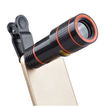 Universal 8X 12X 14X Telefone Móvel para Smartphone Câmera Lente HD Telescópio Óptico da Lente de Zoom Clipe da Lente 0