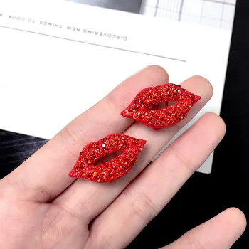 Vermelho Sexy lábios de Brincos luxo vermelho marca de design de mulheres do Partido Brinco acessórios