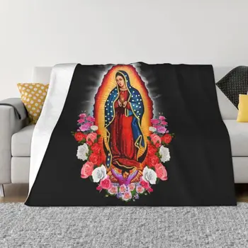 Virgem Maria De Guadalupe, Cobertores Quentes de Flanela México Santo Católico Jogar Cobertor para a Home do Sofa do Escritório de Viagens