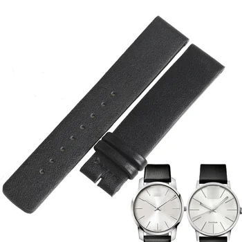 WENTULA watchbands para CK K91221/K91231 bezerro-banda de couro de couro de vaca Genuína de Couro, pulseira de couro de faixa de relógio 0
