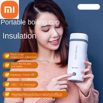 Xiaomi Portátil, Chaleira Eléctrica Integrada Da Água Do Copo De Viagens Casa-Dormitório De Dobramento Pequeno Mini Electric Da Água De Aquecimento Da Copa