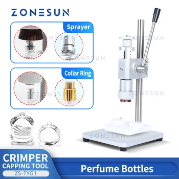 ZONESUN Perfume Cap Pressionar Máquina ZS-TYG1 Mesa Ajustável em Altura Grampeadora Spray Máquina de Selagem de Garrafa Ferramenta de Crimpagem