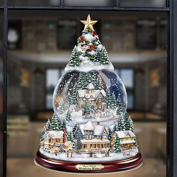 Árvore De Natal Da Janela De Adesivos De Giro Escultura De Trem Decoração De Natal, Decorações De Inverno, Casa E Decoração Navidad Presente