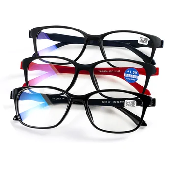 Óculos de leitura Mulheres Homens Transparente Ultraleve Óculos Anti -azul Moda Elegante Óculos de Jogo Cuidados com a Visão +1.00~+4.0 Dio