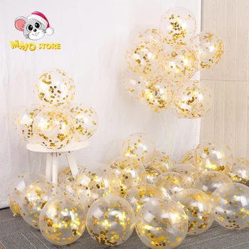 12inch de Ouro de Lantejoulas Transparentes Balão de Metal Cromado de Látex de Hélio, Balões de Festa de Aniversário, Decoração de Casamento, chá de Bebê Decoração 1