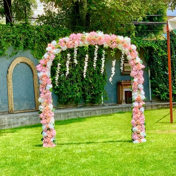  Casamento 50cm Flor Linha Arco Arranjo de Flores Fase Estrada Levar Flores do Casamento Cena Layout Parte da Decoração Floral 1