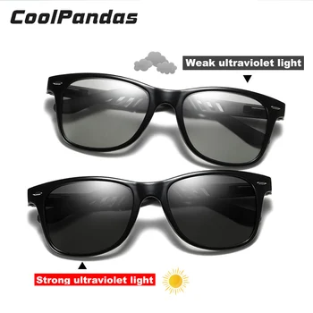 Marca Quadrado Fotossensíveis da Noite do Dia de Visão, Óculos de sol dos Homens as Mulheres Polarizada Camaleão Condução de Óculos de Sol Masculino oculos gafas de sol 1