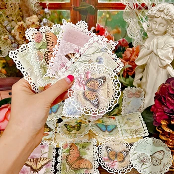 Panalisacraft vintage borboleta laço doily pedaços de papel papel de Scrapbooking pack de artesanato de papel de Fundo pad cartão 1