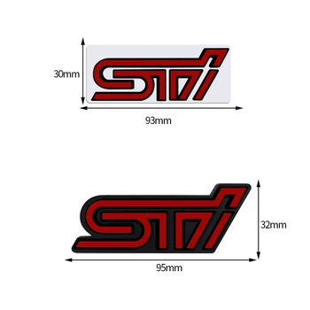 STI Emblema Estilo Carro 3D Etiqueta de Metal Capô Dianteiro Grade Emblema Para o Legado Impreza XV BRZ Forester Subaru WRX Corpo Decoração 1