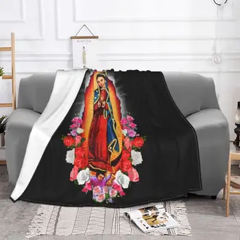 Virgem Maria De Guadalupe, Cobertores Quentes de Flanela México Santo Católico Jogar Cobertor para a Home do Sofa do Escritório de Viagens 1