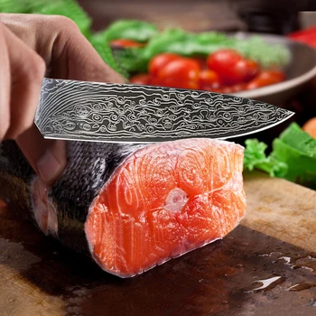 8-polegadas Faca do Chef Sashimi Faca Japonesa Camada de Damasco Faca 7Cr17MOV de Aço, as Facas de Cozinha Twosun Faca cuchillos de cocina 2