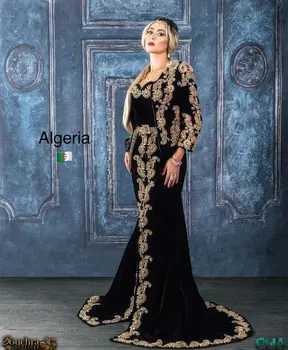 Preto Sereia da Noite um vestido Formal com a Jaqueta de 2023 Tarayoun Tunisian Tradicional Argélia Querida Prom Dress Desgaste 2
