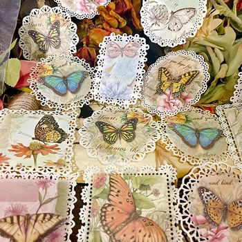 Panalisacraft vintage borboleta laço doily pedaços de papel papel de Scrapbooking pack de artesanato de papel de Fundo pad cartão 3