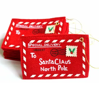Papai Noel no Polo Norte de Natal Envelope Pingente de Enfeites de Árvore de Natal Pequena loja de Doces Sacos de Casa de Festa de Natal Deco 5Pcs 3