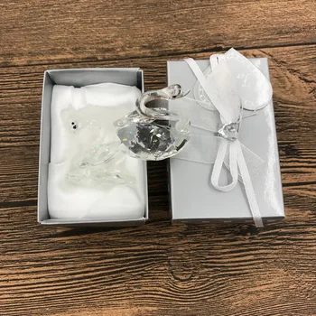 Mini Cristal Cisne de Prata, Caixa de Presente Bebê, Festa de Aniversário, Decorações de Recém-nascidos de Batismo o Batismo de Brindes Para os Hóspedes 4