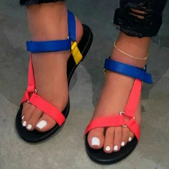 Mulheres Deslizamento Sandálias Gladiador Sola De Espuma Durável Plataforma De Televisão Saltos De Sapatos De Fivela Casual, Moda Praia, Sapatos De Senhoras Sandalias Mujer 2020 4
