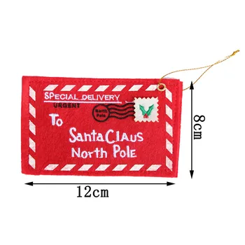 Papai Noel no Polo Norte de Natal Envelope Pingente de Enfeites de Árvore de Natal Pequena loja de Doces Sacos de Casa de Festa de Natal Deco 5Pcs 4
