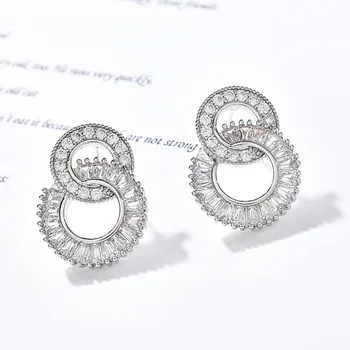 S925 prata rodada bonito moda cristal de zircão do Austríaco moda feminina jóias 2023 nova coreano brincos 4