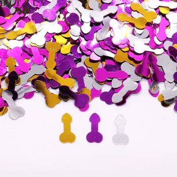 Sobre 400pcs Pênis em Forma de Plástico Colorido Confete Festa de despedida de solteiro Mesa de Jantar a Decoração de Casamento Galinha fontes do Partido de Plástico 4