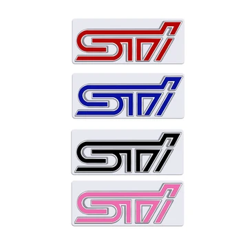 STI Emblema Estilo Carro 3D Etiqueta de Metal Capô Dianteiro Grade Emblema Para o Legado Impreza XV BRZ Forester Subaru WRX Corpo Decoração 4