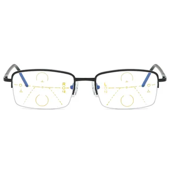 Titanium Armação De Metal Progressivo Multifocais Óculos Bifocais Homens Anti Luz Azul Presbiopia Óculos De Mulheres Alta Quality1.5 4