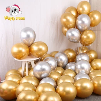 12inch de Ouro de Lantejoulas Transparentes Balão de Metal Cromado de Látex de Hélio, Balões de Festa de Aniversário, Decoração de Casamento, chá de Bebê Decoração 5