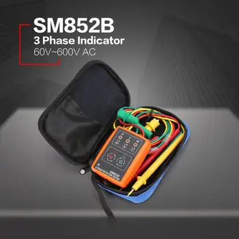 Novo 3 a Seqüência de Fase Rotação do Testador Indicador Detector de Medidor de alarme sonoro com LED Portátil Bolsa TD-LED02 5